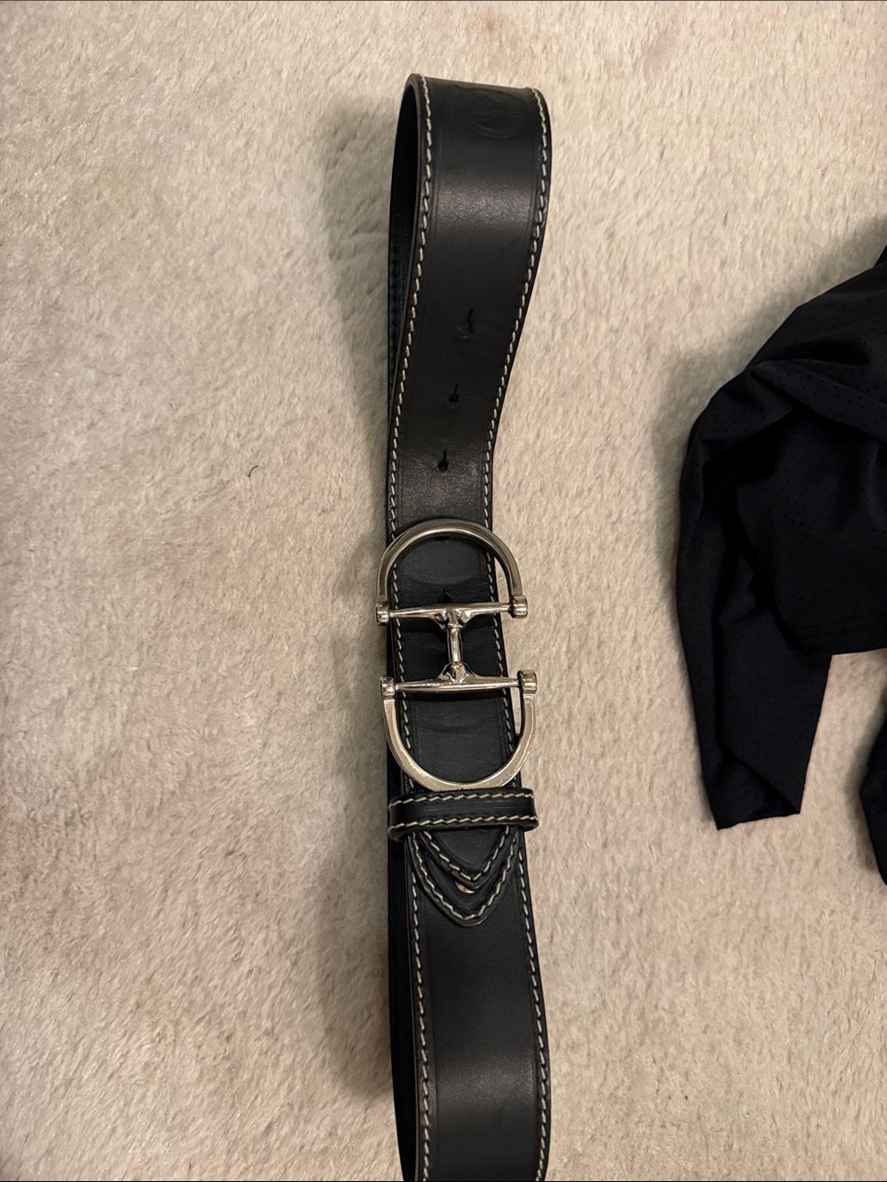 Women’s riding belt with silver bit buckle